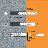 Standers Nylon Full Material Anchor 5X25,180Pcs,
